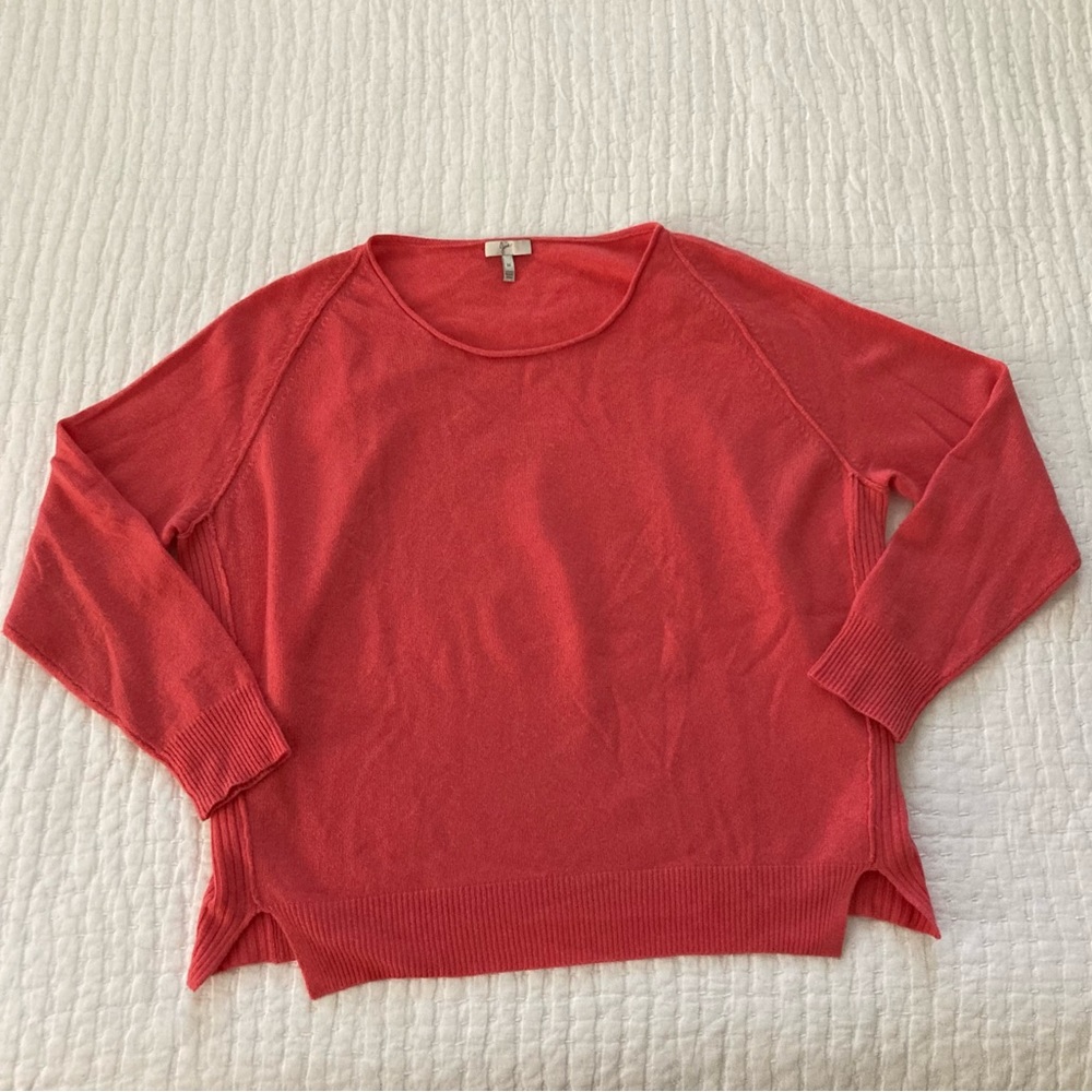 Joie, cashmere sweater, long sleeve, beautiful coral pink, size Medium